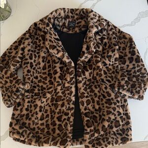 Love Tree Brown Leopard Teddy Jacket